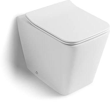 Kiamami Valentina - Eau au sol sans Bride | Installation de fil mural | Rinçage Rimless | Siège de fermeture ralenti | Céramique, Blanc, Céramique