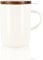 OGO LIVING – tisanière Juliet 475 ml – Idéale pour le thé et la tisane – Mug à thé en grès et couvercle en bois d’acacia - blanc - 7912019