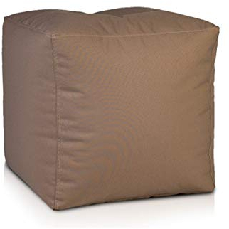 Ecopuf Cube L Fußhocker für den Außenbereich aus wasserdichtem Polyester Oxford 600D Outdoor mit Füllung aus Polystyrol-Kugeln Dim 50 x 50 cm