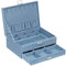 SONGMICS Caja Joyero, Estuche de Joyas, 2 Niveles con un Cajón y Llave, para Anillo Collar Reloj Pendiente, Azul Claro JBC156Q01