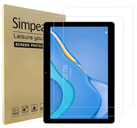 Simpeak 2-Packs Cristal Templado Compatible para Huawei Matepad T10/T10S 2020, Protector de Pantalla de Cristal Templado Premium Complet Bubble Free/HD/Anti-Huella, 2Pcs