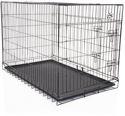 Dog Cage 48 Black ABS Tray dog crate by Cozy Pet Folding 122cm Puppy Crate Cat Carrier DCP48B