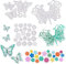3 Stück Metall Schmetterling Schablonen DIY 3D Schmetterling Schablonen Scrapbooking Sammelalbum Deko Stanzschablone Mini-Blütenblätter Schmetterling Deko Stanzschablone
