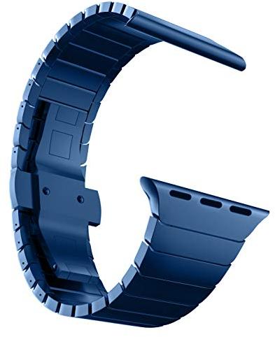 MaKTech Fascia in Acciaio Inossidabile per Cinturino Apple Watch,Braccialetto a Maglie Metallico di Ricambio,per iWatch Serie 11/10/9/8/7,SE 3/2/1 [2025] (42mm/41mm/40mm,Blu)