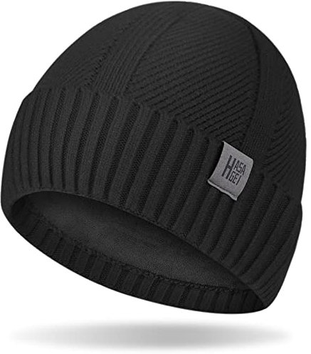 HASAGEI Bonnet en Tricot Thermique d'hiver Moderne Doux et élastique pour Homme et Femme avec Doublure Chaude en Polaire - pour Le Sport de Plein air Shopping Course à Pied et Le Ski