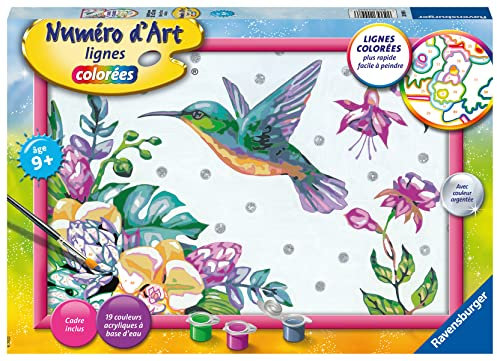 Ravensburger – Numéro d’Art Grand Format – Colibri et Fleurs Exotiques – Loisir créatif – Kit de Peinture par numéros – Activité détente et créative – Dès 7 Ans – 20098 – Version française