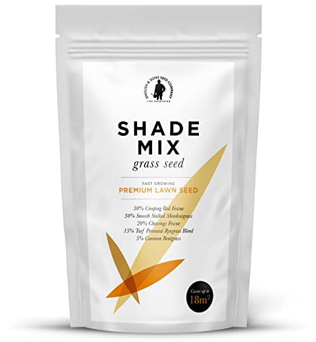 English & Sons Seeds Company - 'Shade Mix' Lawn Seed - Premium Fast Growing Seeds for Shady Areas - Easy to Sow Grass Seeds for New or Established Lawns - Covers up to (0.88kg)