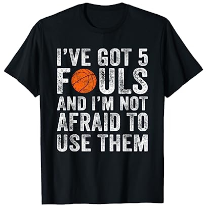 Funny Basketball Player Lover Hoops 5 Fouls Distressed Retro T-Shirt