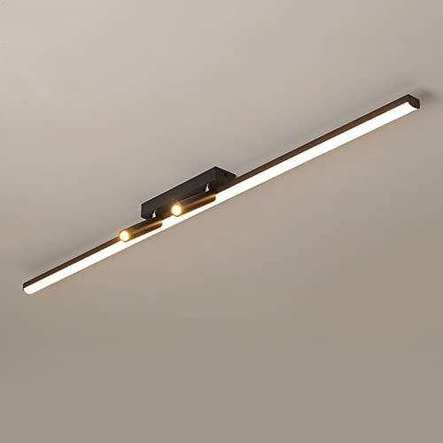 MHXZKHL Streifen LED Deckenleuchte 2-Wege Winkel Verstellbar Strahler Modern Einfach Schwarz Schienenlicht Für Wohnzimmer Garderobe Flur,Warm White-100cm