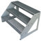 Kaminbau Mierzwa Premium Stahl Treppe Freistehend Verzinkt 3 Stufen (Breite 140 cm) (Höhe 57 cm) Wetterfest Gitterroststufe Gartentreppe