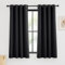 KGORGE Vorhänge Schwarz Blickdicht Thermovorhang Lichtundurchlässig 175 x 140 cm(HxB) 2er Set Schlafzimmer Gardinen Verdunklungsvorhänge Ösen Kurz Fenster