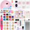 DouborQ Acrylic Nail Kit Set,Electric Nail Drill Lamp Acrylic Nail 3D Art Manicure Supplies for beginners with everything