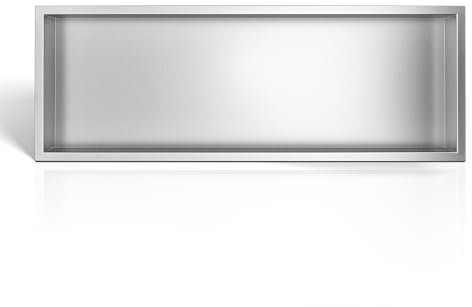 BALNEO WALL-BOX ONE Niche de Douche en Inox Pour Salle de Bain 90x30x7cm Niche de Douche Murale, Installation de Niche Flexible, Niche Étanche Pour Ustensiles de Salle de Bain, Sans Carrelage