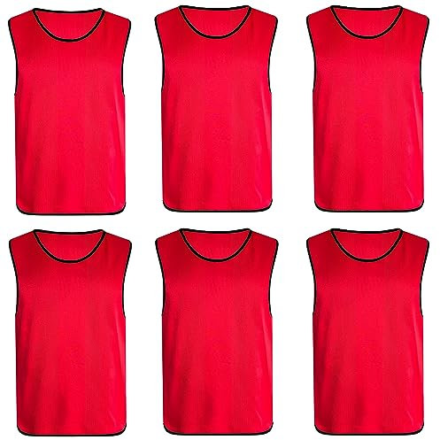 Senston Leibchen 6 Stück, Fussball/Basketball Trainingsleibchen für Jugend and Erwachsene Teamsportbedarf Fußballtraining