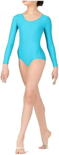 Prime fashions Langärmeliger Gymnastikanzug für Mädchen, glänzendes Nylon, bequeme Passform