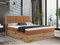 MKS MEBLE Boxspringbett 180x200 mit Bettkasten Eiche, Polsterbett 180x200 mit Matratze H4, Bett 180x200 mit Kopfteil, Bett mit Holzrahmen in Wotan Eiche - 180x200 - Orange Struktur - Albero-2