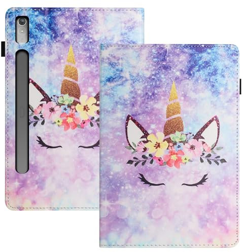 LSPCASA Carcasa para Lenovo Tab P11 Pro Gen 2 11.2 PU+TPU Material Funda Lenovo Tab P11 Pro Gen 2 con Ranuras para Tarjetas Funda Lenovo Tab P11 Pro 2nd Gen con Cierre Magnético Unicornio