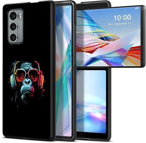 BWEGRHE Progettata per LG Wing 5G, PC rigido sottile con design con motivo gorilla musicale, cover antiurto per ricarica wireless per LG Wing 5G (2020)