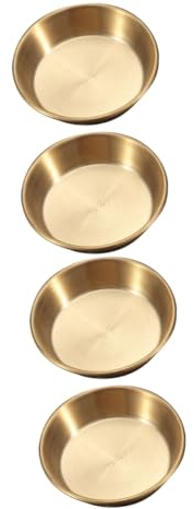 LIFKOME 4pièces Assiette Ronde Inoxydable Pour Sauces Contenants à Sauce Pour Vinaigre Condiments Et Snacks Plat Stable Et Pratique Pour Cuisine Et Pique-