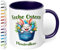 Tasse als Ostergeschenk personalisiert „Frohe Ostern“ Motiv: Osterhase Ostereier – 330ml Keramik Kaffeetasse mit Spruch – kleine Geschenke zu Ostern Easter gift (Kobaltblau)