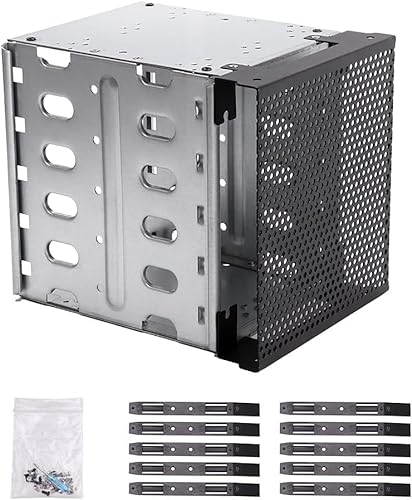 HAKUNA Festplattenständer, 12,7 x 8,5 cm SATA SAS HDD Festplattenkäfig Adapter Rack Halterung für Festplatte interne Montage Adapter Festplattenfach mit Lüfter Platz für Computer