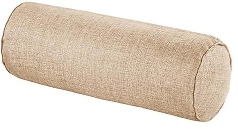 Easnea Rundhalskissen, Leinen, Nackenrolle, langes Lendenkissen, Armstützkissen, Nackenschmerzlinderung, Zylinder-Kissen mit abnehmbarem Bezug für Schlafen/Stuhl/Auto/Sofa, natürlich, 15 x 40 cm