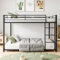 Zravenna Hochbett 140x200cm, Stockbett für 2 Kinder, Bettgestell Metallbett, Etagenbetten mit Hohe Geländer Stabile, Schwarz (Schwarz, 140x200cm)