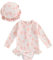 Maillot de Bain Bébé Fille Anti-UV Combinaison de Natation à Volants Manches Longues Imprimé Arc-en-Ciel pour Piscine Plage Sport Vacances Swimwear (Rose Clair, 9-12 Months)