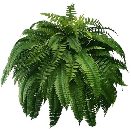 ulafbwur Felce artificiale realistica resistente ai raggi UV, 1 set di felci artificiali, felci finte per fioriera da esterno, grande, verde finto realistico per casa, ufficio, matrimonio, giardino,