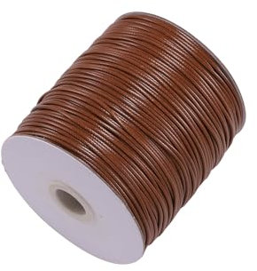 Mcoser Waxed Cotton Cord 1.5mm x 10m Beading String Rope Necklace String Waxed Cord Rope for Bracelet Necklace Jewellery Making (Brown)