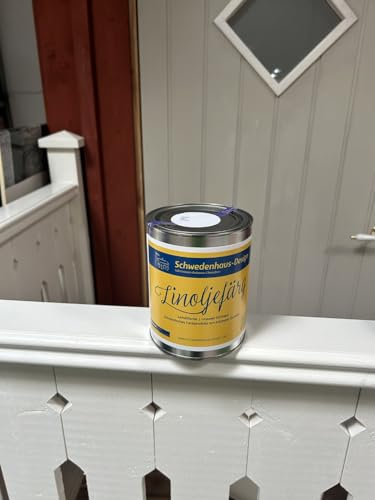 PrintGreen! Leinölfarbe - Innen-& Außenfarbe - RAL 5014 Taubenblau - natürlicher Holzschutz - Made in Schweden - für Holz, Putz, Gips, Stein, Metall uvm. (1 Liter)