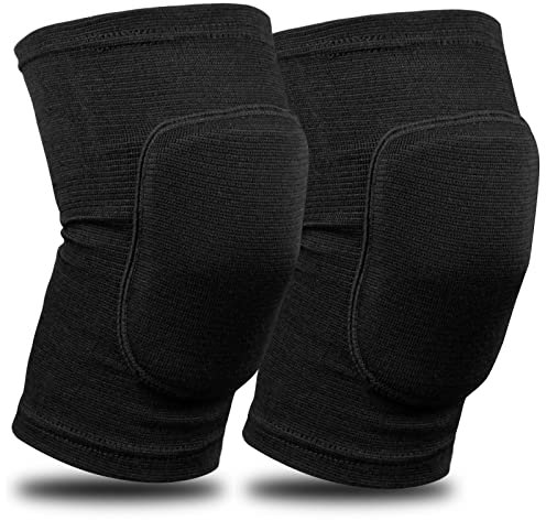 Rodilleras Protectores Deportiva Negras, 1 Par Rodillera Elástica Antideslizante, Rodillera De Esponja para Voleibol, Baile, Fútbol, Tenis, Ciclismo, Patinaje, Escalada, para Jóvenes, Unisex