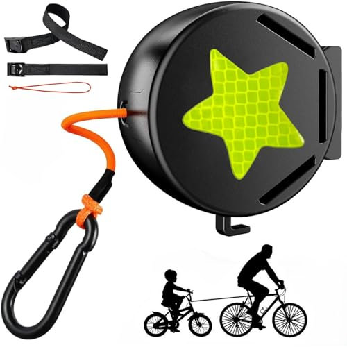 Woukksy Abschleppseil Fahrrad Kinder, 2M Einziehbarer Eltern Kind Zugseil Fahrrad Kinder, Follow Me Fahrrad Traktionsseil für Kinderfahrräder, MTB Bike mit Reflektierende Warnaufkleber, Zuglast 120Kg