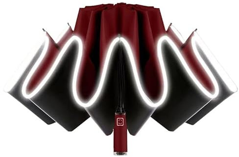 GSXOZCET Tragbarer Auto-Regenschirm,Für Hyundai Tucson 2021 2022 2023 Winddicht Langlebiger Sonnenschutz-UV-Regenschirm,Regenschirm mit Auto-Logo,B