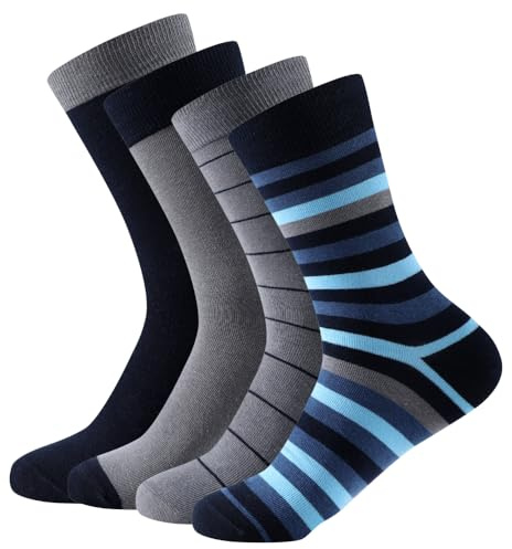 Balseti 6 Pares Calcetines Ejecutivos de Rayas y Rombos Frescos para Hombre | 85% algodón, finos y transpirables, con diseños elegantes para traje, oficina y uso diario. Tallas 35-38, 39-42 y 43-47.