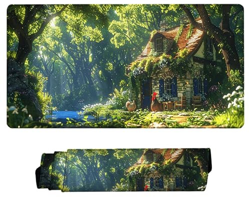 Mauspad GrüN Gaming Mauspad 1000x500 Mauspad xxl Optimiert für Gaming-Sensoren HäUser Schreibtischunterlage Vernähten Kanten Wasserdicht und Rutschfest Verbessert Präzision und für PC, Laptop G-X
