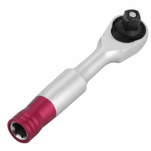 Treki Mini Llave de carraca de 1/4 Llave de carraca Manual de Doble Cabezal 72 dientes Herramienta de Reparación Llave de Trinquete y Destornillador de Puntas 6.35mm