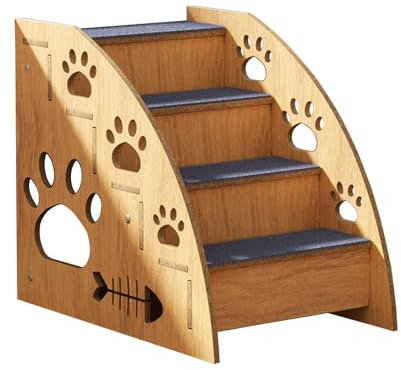 NMLLTB Scale per Animali in Legno, Scaletta per Cani, Gatti Anziani, Animali di Piccola Taglia, 3 Piani
