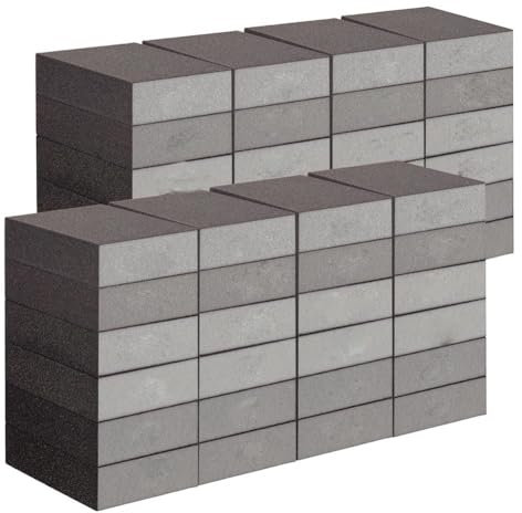 Pesderty Set di 48 Blocchi di Spugna Abrasiva Fine e Grossolana, Blocco di Carta Vetrata Lavabile, Blocco di Carta Vetrata Riutilizzabile, Grana 60/80/100/120/180/220