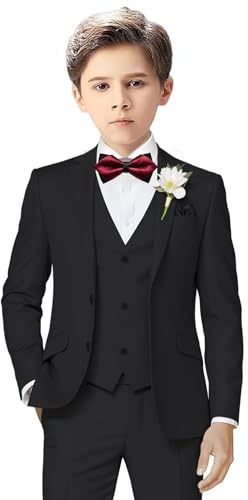 Jungenanzug, 3-teilig, Smoking-Anzüge für Jungen, Hochzeit, Ostern, Outfits, Kinder, formeller Anzug, Kleid, Jacke, Weste, Hose, Fliege