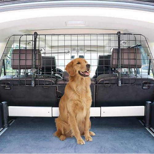 Barrera Protectora de Coche para Perros para Kia Stonic 2017+, Ajustable Barrera Perros Coche Rejilla Perro Coche Maletero Protector Maletero Coche,L