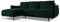 makamii Malie 3-Sitzer Ecksofa mit Schlaffunktion Links in Grün - Schlafsofa mit Ottomane und Bettfunktion aus Samt, für Wohnzimmer, Skandinavisch Design, Oeko-Tex 242x162x86 cm, bis 350 kg belastbar