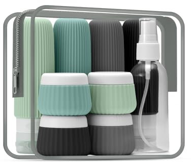Yiorxu Travel Bottles Set for Toiletries TSA Approved,9 Pack Silicone Travel Bottles Containers for Toiletries Leak Proof,Small Plastic Bottles Squeezable BPA-Free 90ml for Lotion Body Wash Shampoo