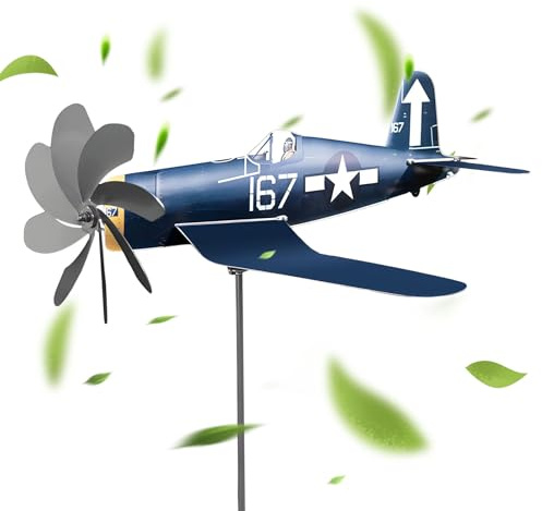 Generisch Windskulptur aus Edelstahl - Windspinner Flugzeuggarten Ornament, Bewegung Yard Decor | Wetterfestes Windmühlen -Installationsstück, Flugzeugspinner Display mit Klingen für Rasenterrasse