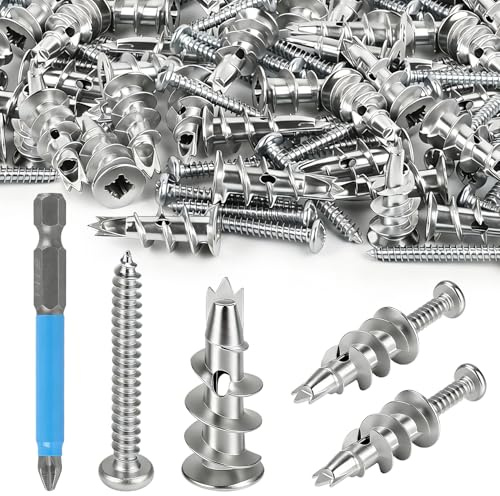 ENUTROF Trockenbaudübel Dübel Rigips Rigipsdübel Rigipsplatten Set 50Stk | Gipskartondübel Decke Rigipswand Gipsdübel Gipskartonplatten Trockenbau Trockenbauwand Hohlraumdübel Gipskarton Schwerlast