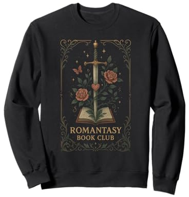 Romantasy Book Club Schwert Rosen Herz Sweatshirt