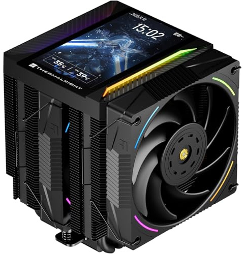 Thermalright Peerless Assassin 120 Vision MAX ARGB Black CPU Cooler, disipador de PC. Pantalla magnética de visualización de 5 con resolución 480x854, para AM4/AM5 e Intel LGA1700/1851