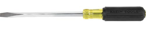 Klein Tools 600-8 Flathead Screwdriver with 3/8-Inch Keystone Tip, Made in USA, 8-Inch Heavy Duty Square Shank