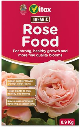 Vitax Organic Rose Food, Specially Tailored Nutrient Mix, Slow Release, 100% Organic, For Healthy Leaves And Bigger Blooms Of Flowers- 900G