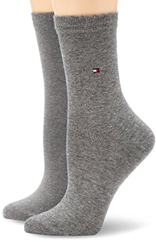 Tommy Hilfiger Damen Socken TH SOCK CASUAL 2P, 2er Pack, Gr. 39/42, Grau (middle grey melange 758)